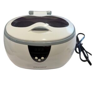 iSonic D3800A Digital Ultrasonic Cleaner Jewelry Watch Glasses White 35W